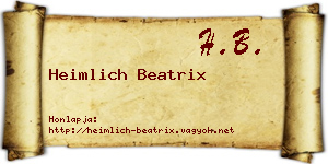 Heimlich Beatrix névjegykártya